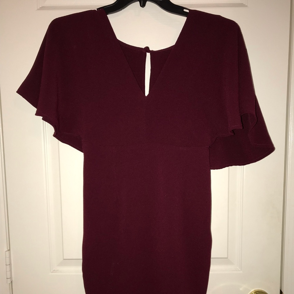 Burgundy Caped Dress